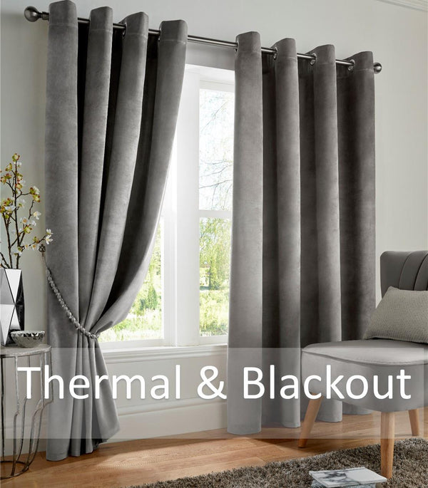 Plain Velvet Ring Top Blackout Curtains