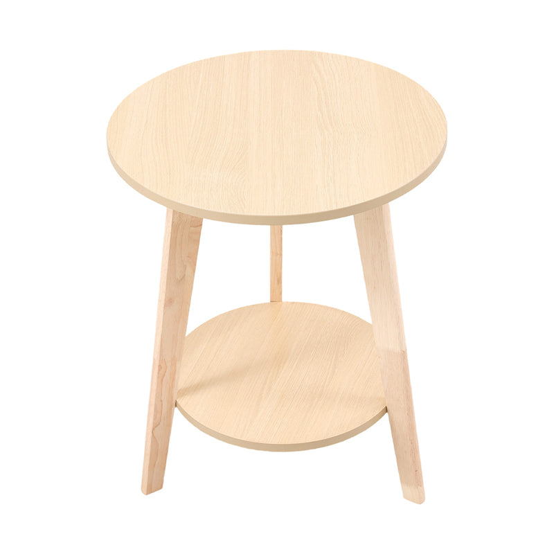 Livingandhome Compact Round Wooden Side Table