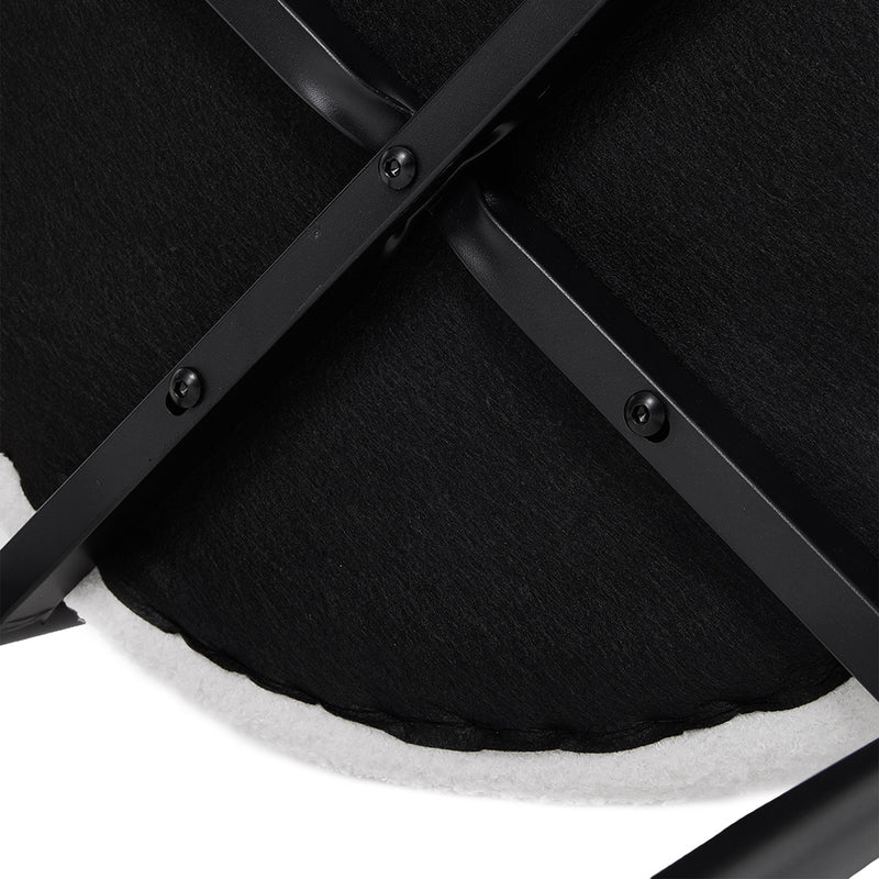 Livingandhome Set of 2 Modern Dining Chairs with Black Metal Legs