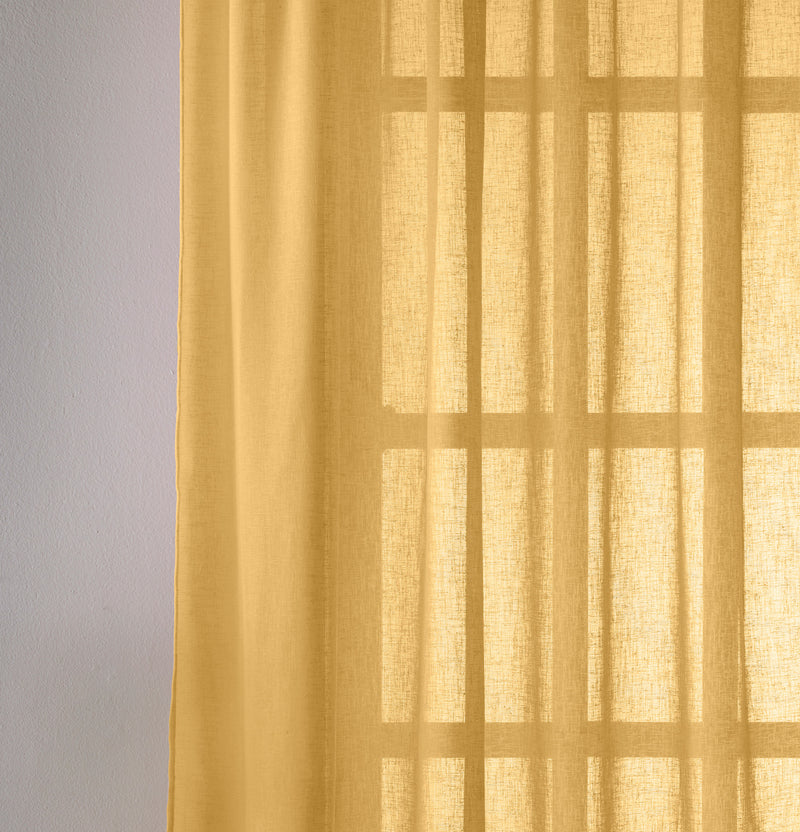 Eden Ochre 100% Recycled Plain Voile Panel - Pair