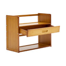 Livingandhome Wooden Bamboo 2-Tier Storage Shelf