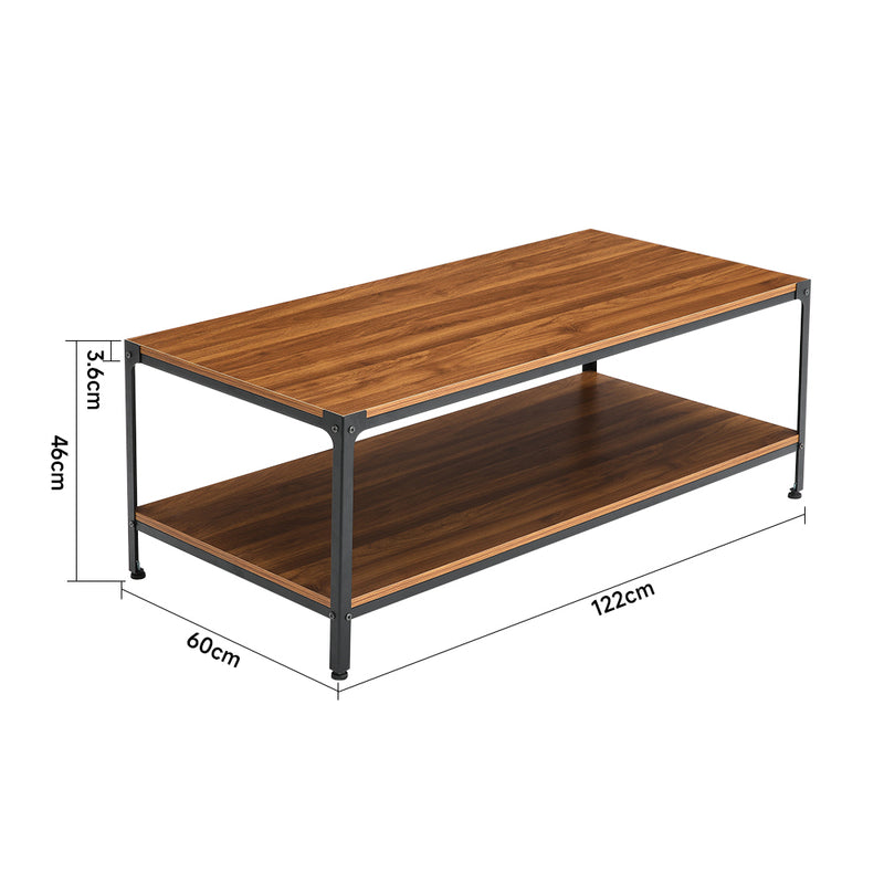 Livingandhome Industrial Style 2-Tier Coffee Table