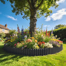 Outsunny Metal Lawn Edging Border, 8 in x 21.3 ft Garden Edging, Dark Grey