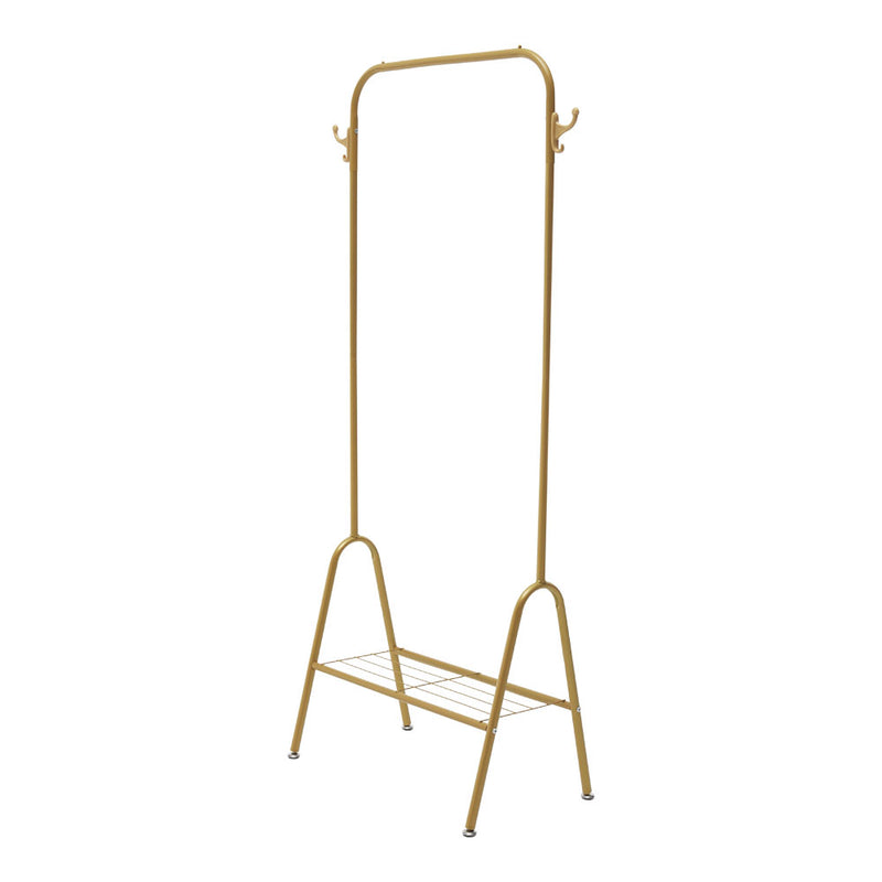 Lifeideas Freestanding Gold Clothes Rack with Bottom Shelf
