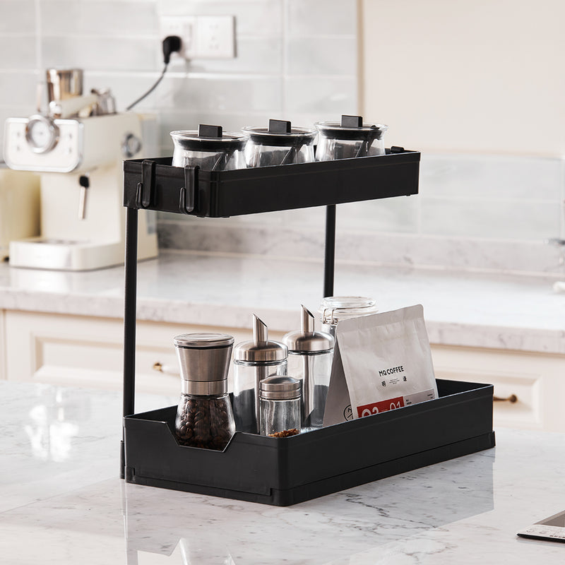 Lifeideas Double-Tier Sliding Kitchen Organizer Rack