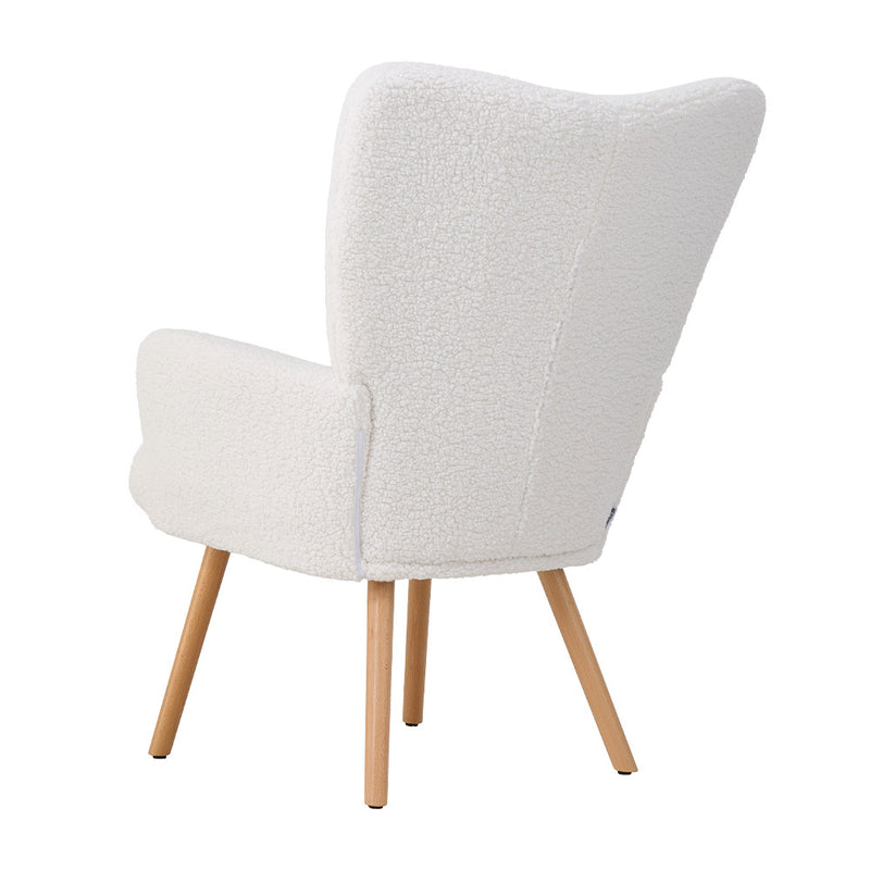Livingandhome Modern Sherpa Fleece Leisure Chair