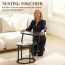 HOMCOM Modern Nest Of Tables With Steel Frame And Side Tables, Black