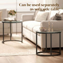 HOMCOM Modern Nest Of Tables With Steel Frame And Side Tables, Black