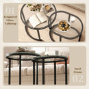 HOMCOM Modern Nest Of Tables With Steel Frame And Side Tables, Black