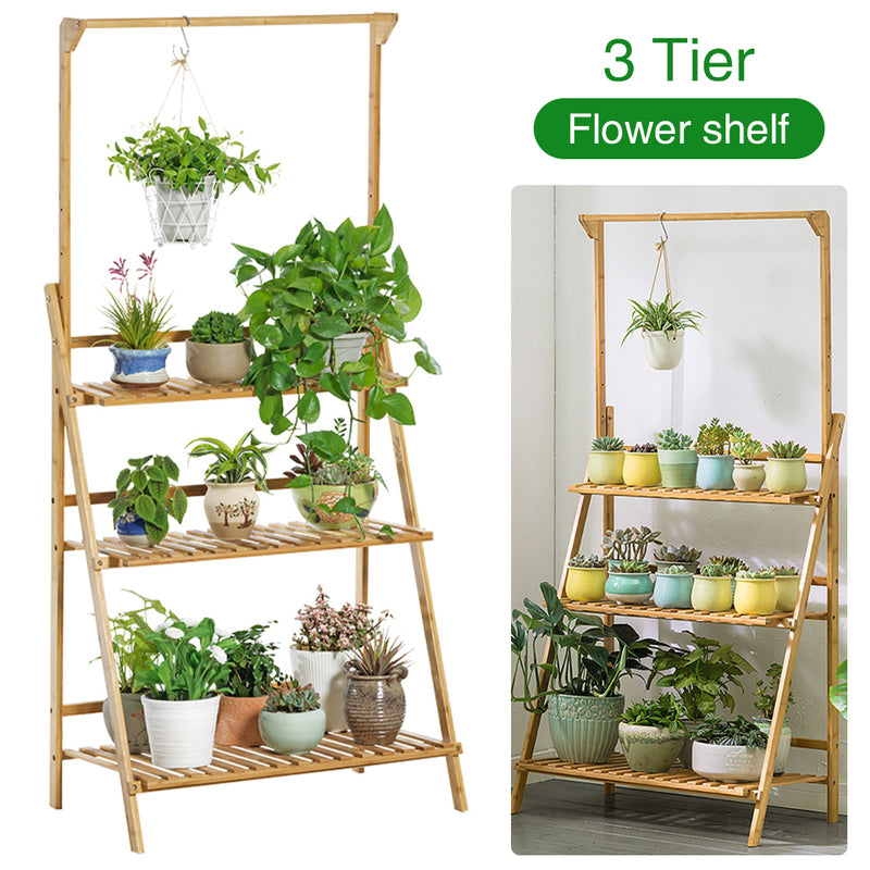 Lifeideas 3-Tier Foldable Wooden Ladder Shelf