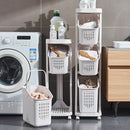 Lifeideas 4-Tier Storage Rack Laundry Basket with Wheels