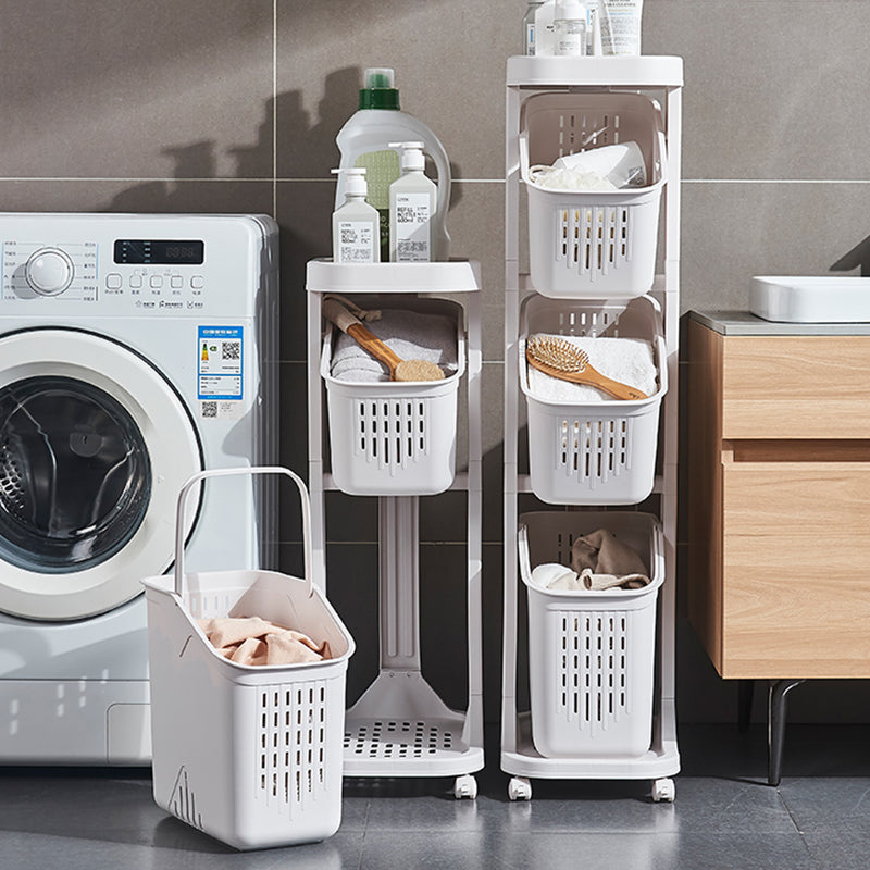 Lifeideas 4-Tier Storage Rack Laundry Basket with Wheels