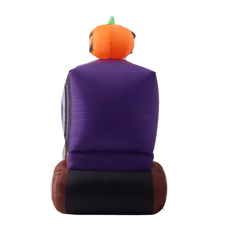 6ft Halloween Grim Reaper Carriage Inflatable with Build-In LED