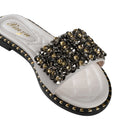Anti-Slip Slide Sandals With Rhinestone-Embellished Foot Straps