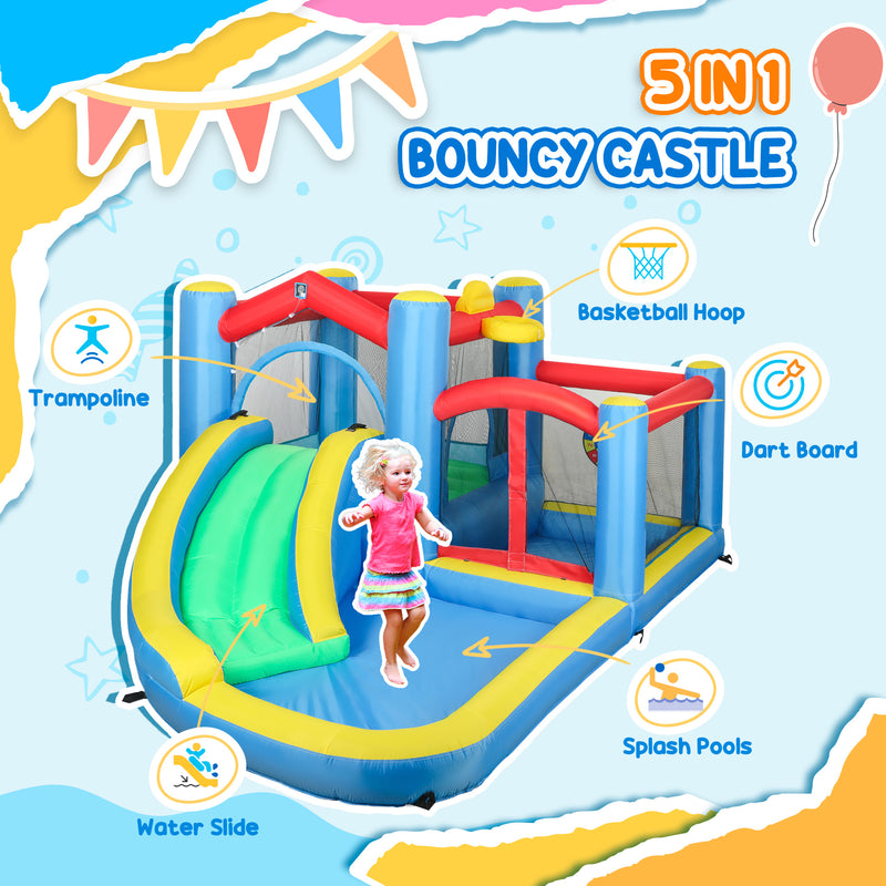 AIYAPLAY Inflatable Bouncy Castle with 550W Blower, 385 x 290 x 180 cm
