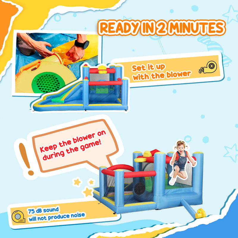AIYAPLAY Inflatable Bouncy Castle with 550W Blower, 385 x 290 x 180 cm