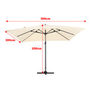 Large Square Canopy Rotating Outdoor Cantilever Parasol With Base