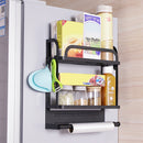 Lifeideas 2-Tier Magnetic Fridge Organizer with Paper Towel Holder