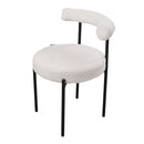 Livingandhome 2PCS Sherpa Fleece Upholstered Dining Chairs