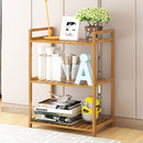 Livingandhome Tiered Bamboo Wood Book Storage Shelf