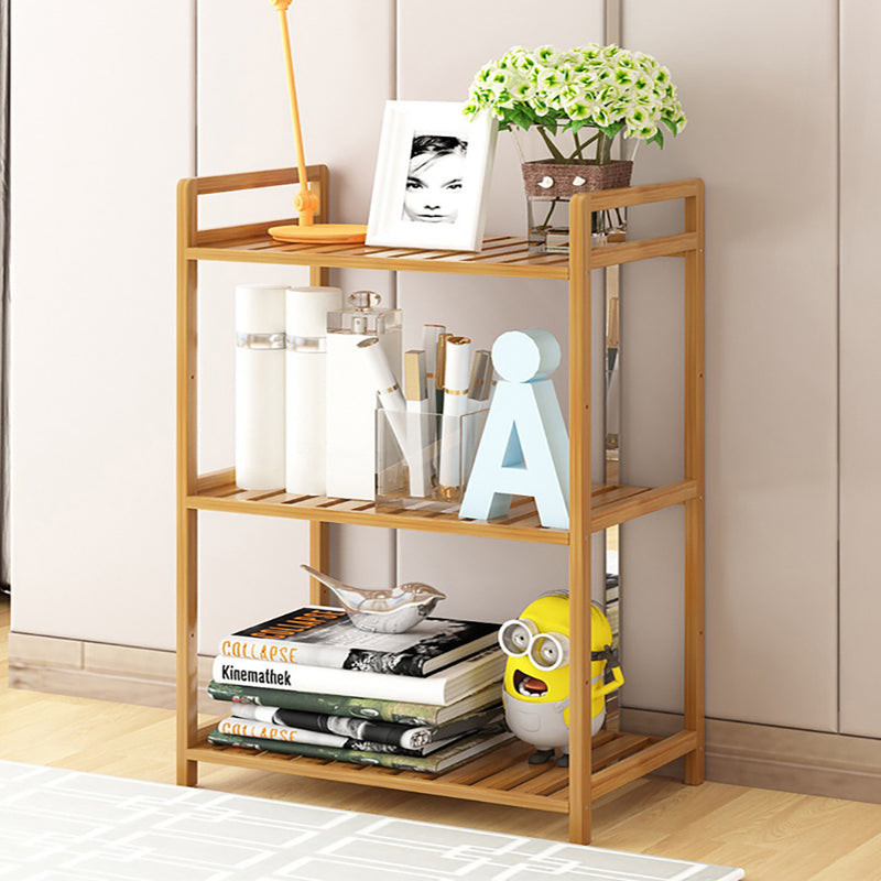 Livingandhome Tiered Bamboo Wood Book Storage Shelf
