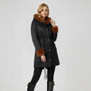 Mid-Length Hooded Coat With Drawstring Waist