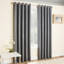 Enhanced Living Vogue Grey Silver Eyelet Thermal Noise reducing Dim Out Curtains - Pair