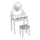 Livingandhome Stylish MDF Makeup Vanity Desk with Stool