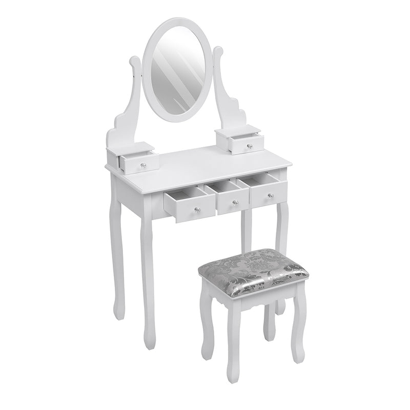 Livingandhome Stylish MDF Makeup Vanity Desk with Stool