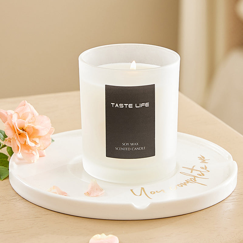 Lifeideas Handmade Soy Wax Scented Candle in Frosted Glass Jar