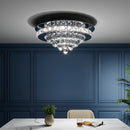 Livingandhome Round Crystal-droplets LED Semi Flush Ceiling Light