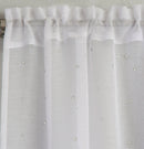 Pair of Jewel White Voile Panels with Sparkle Pattern and Rod Pocket Header