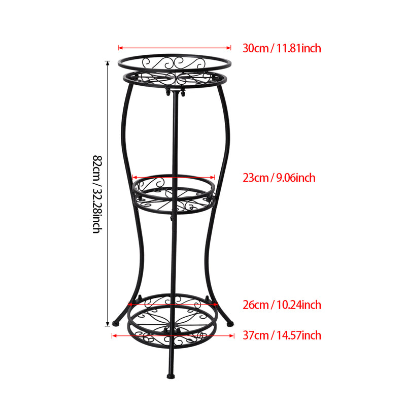 Breeins 3-Tier Black Iron Plant Stand