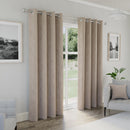 Enhanced Living Austin 100% Blackout, Thermal Natural Cream/Beige Curtains with Eyelet Header - Pair