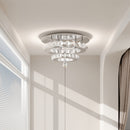 Livingandhome Modern Double-tiers Round Crystal LED Ceiling Light