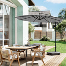 3M Large Banana Cantilever Patio Parasol For Outdoor Sunshade And Rain With Fillable Base On Wheels
