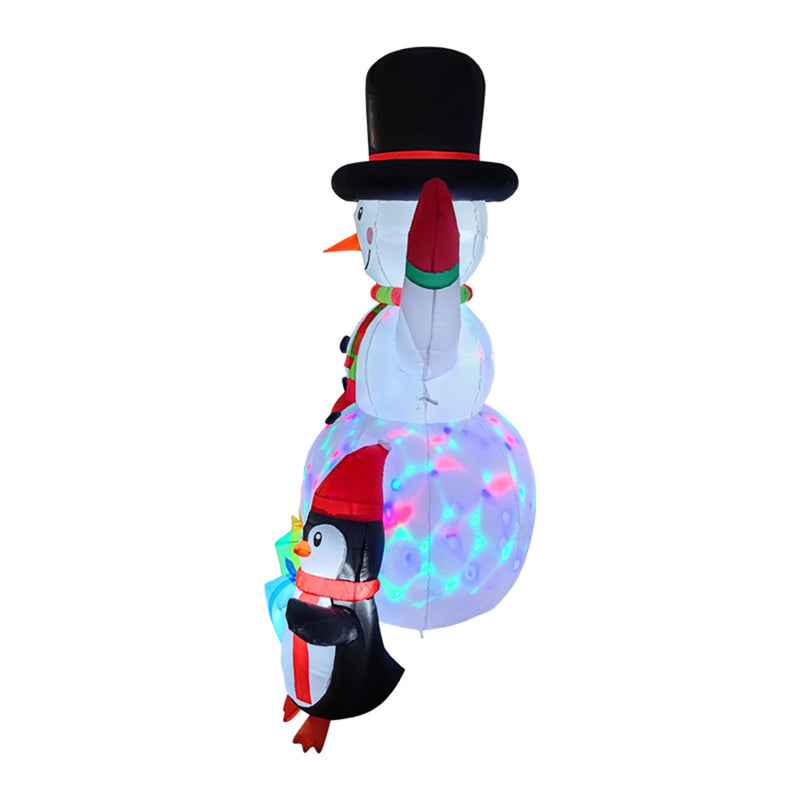 Lifeideas 6ft Christmas Inflatable Snowman and Penguins Decoration with LED Lights