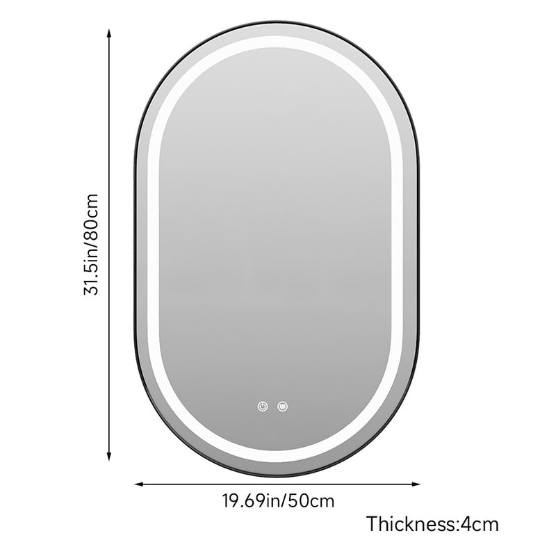 Livingandhome Oval LED Vanity Mirror