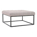 Livingandhome Modern Square Linen Ottoman Stool