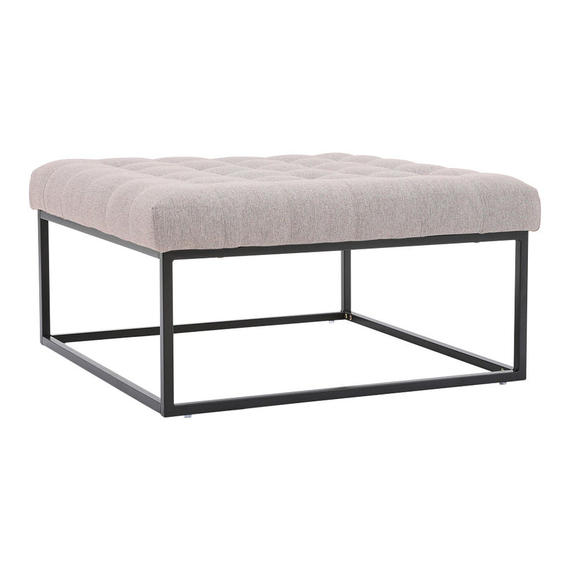 Livingandhome Modern Square Linen Ottoman Stool