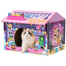 PawHut Cardboard Cat House With Scratching Board & Catnip, Gaming Style