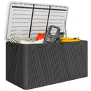 Outsunny 380L Garden Storage Box Waterproof Outdoor Storage Box Wood Effect