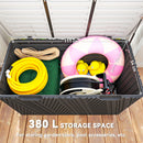 Outsunny 380L Garden Storage Box Waterproof Outdoor Storage Box Wood Effect
