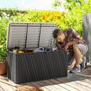 Outsunny 380L Garden Storage Box Waterproof Outdoor Storage Box Wood Effect