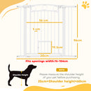 PawHut Stair Gate with Cat Door, Adjustable Width - White