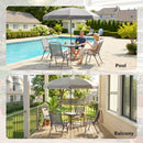 Outsunny Garden Dining Set, Patio Sets With Tempered Glass Table