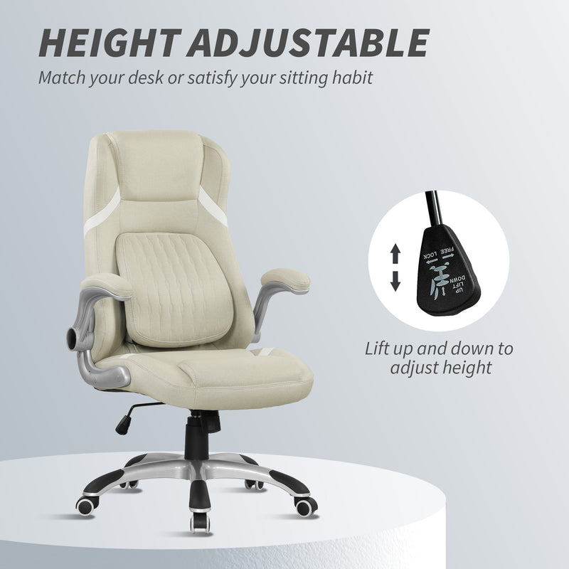 Vinsetto Fabric Office Desk Chair W/ Adjustable Height Tilt Function