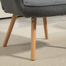 HOMCOM Upholstered Tufted Wingback Armchair with Seat Padding, Dark Grey