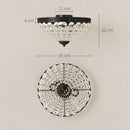 HOMCOM Chandelier Crystal Ceiling Light With E14 Base 2-Lights, Black