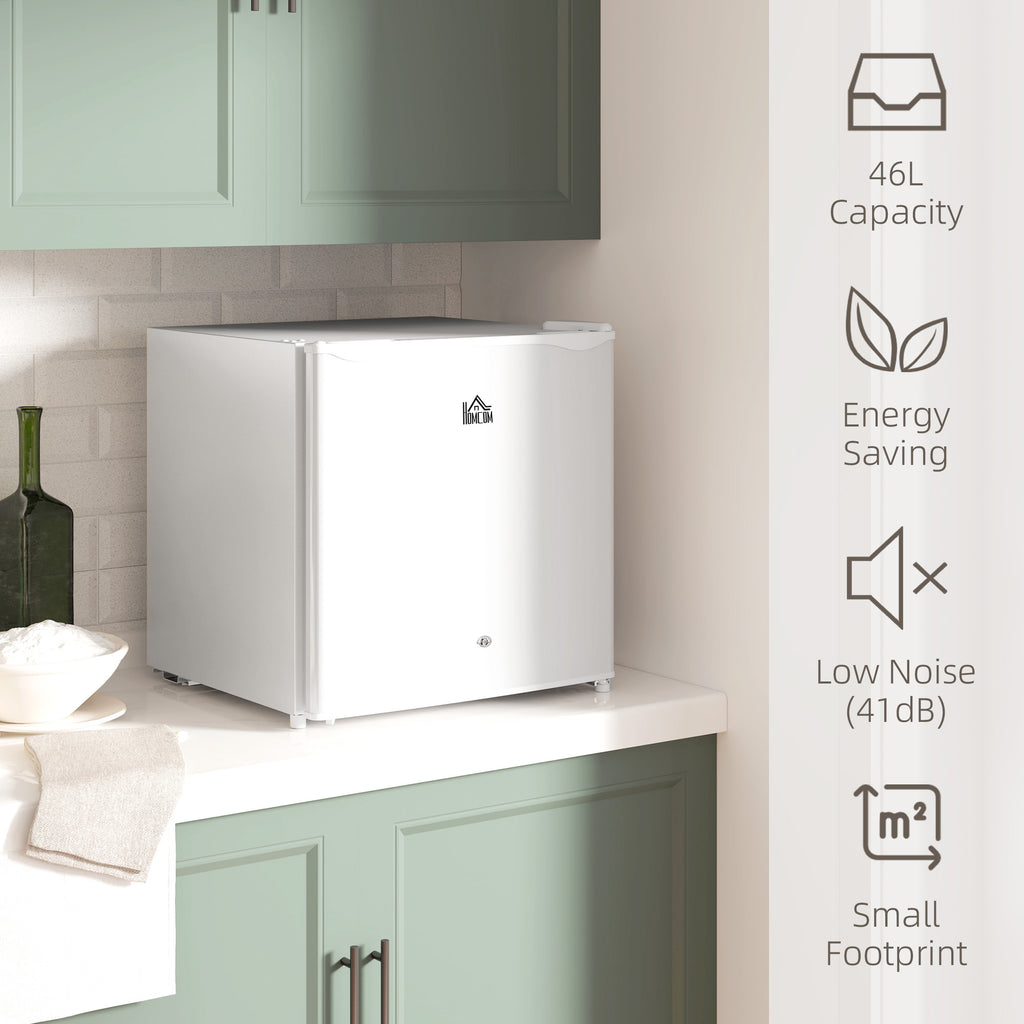 Top Loading Small Fridge HOMCOM 46L Counter Top Fridge Mini Fridge With Lock Chiller Box